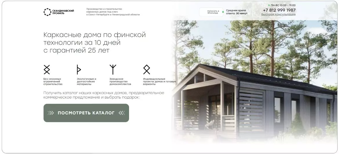 Материалы проекта: Сайт и Яндекс Директ для «Скандинавского профиля»